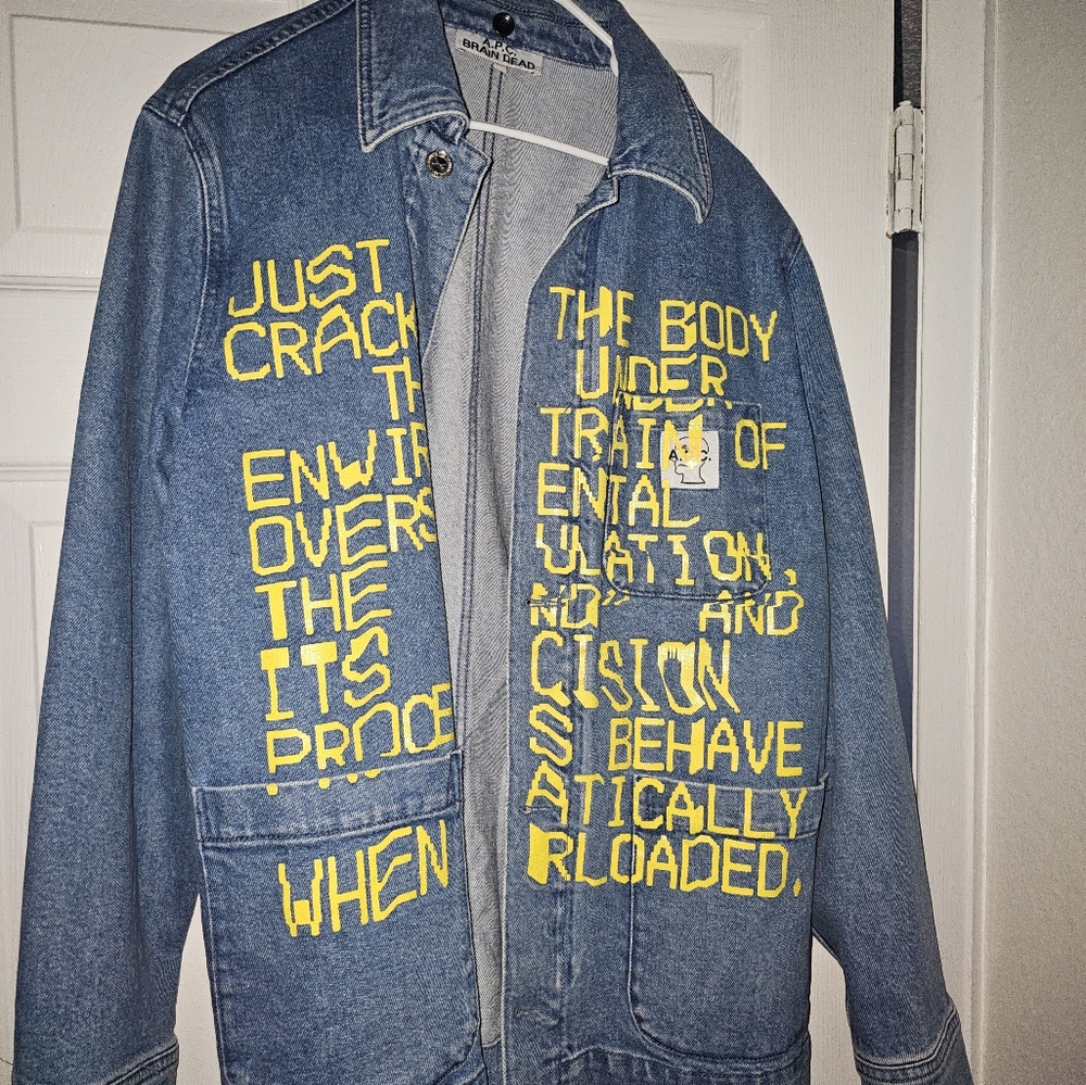 A.P.C. × BRAIN DEAD - Blue and Yellow Denim Jacket - Picture 2 of 4